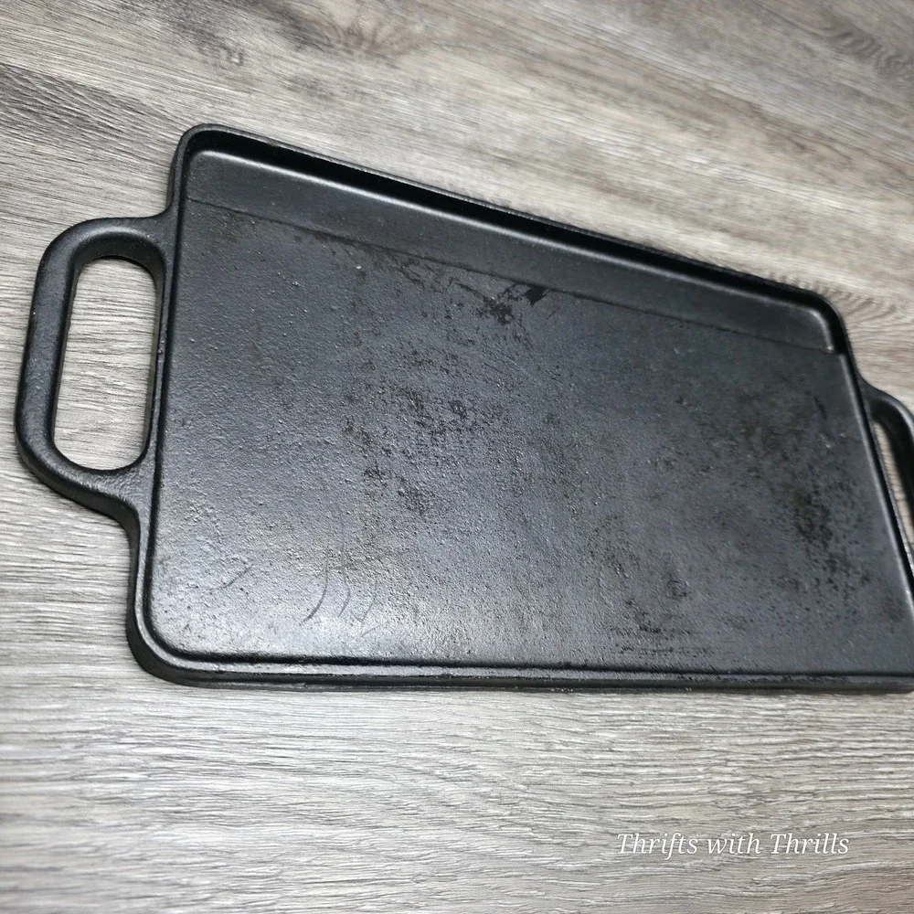 Corona Cast Iron Reversible Griddle 189 Black 12.75x7.75 Outdoor Grill Pan